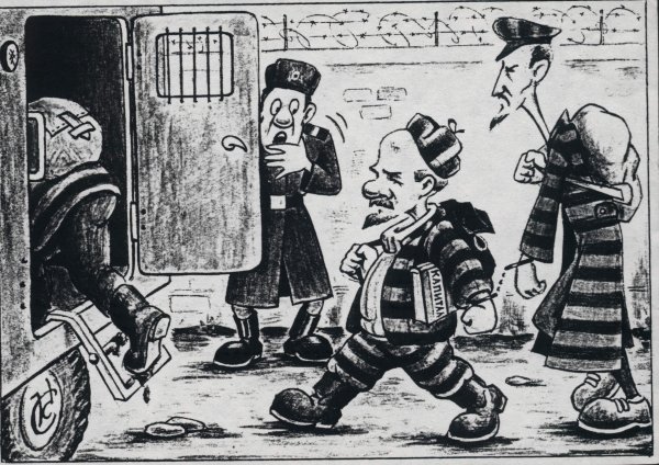 карикатуры на ленина и большевиков??образ русофобской твари Джугашвили